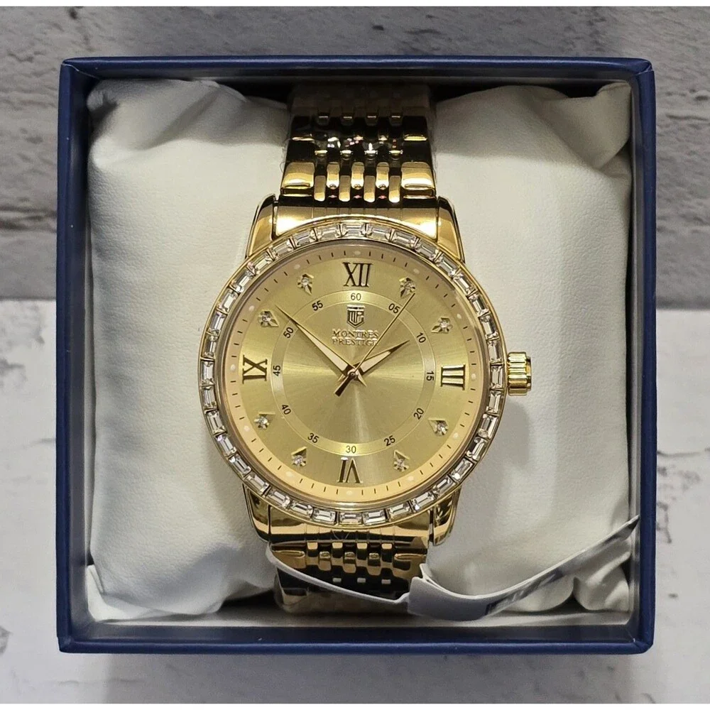 Montres Prestige X Invicta Men's Watch  45mm Paved Bezel Gold MPW-0237 Brand New